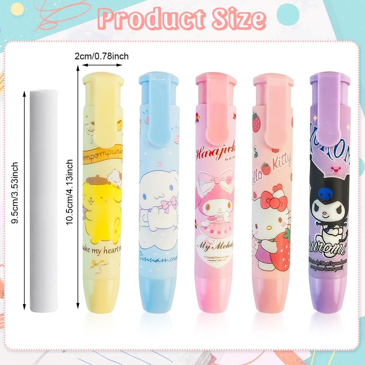 Climberty 5Pcs Cute Erasers for Kids, 10cm Retractable Pen Erasers Pencils Eraser Fun Erasers Back to School Supplies Kid Party Favors Gift, Suitable for Children Over 3 Years Old, Rubber Climberty 5Pcs Cute Erasers for Kids, 10cm Retractable Pen Erasers Pencils Eraser Fun Erasers Back to School Supplies Kid Party Favors Gift, Suitable for Children Over 3 Years Old, Rubber